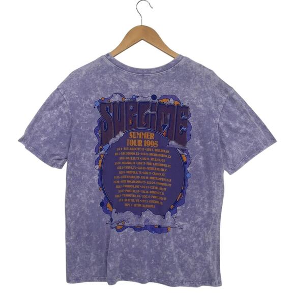 Sublime Shirt Womens XL Purple Acid Wash Summer Tour 1995 Graphic Short Sleeve - Picture 2 of 12